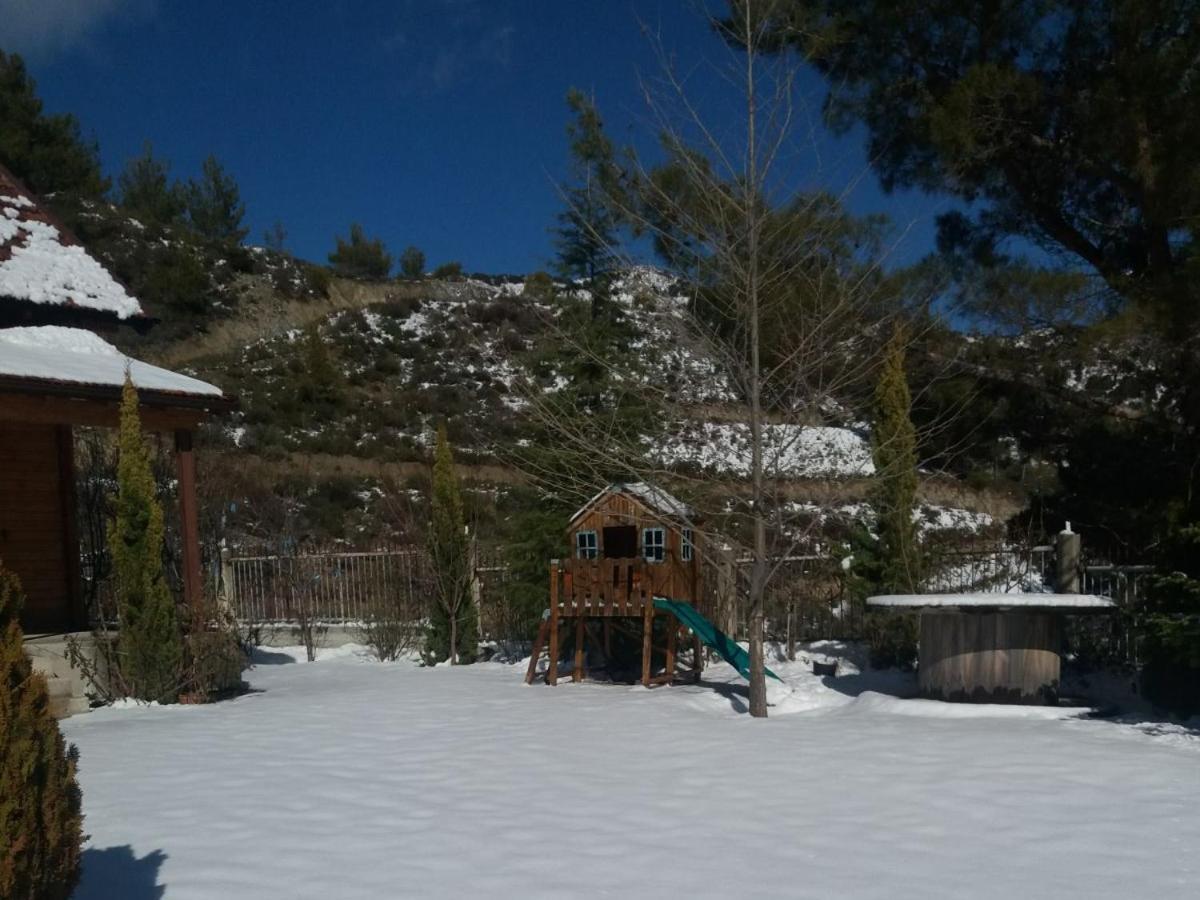 Villa Agros Timber Log House Exterior foto